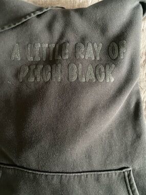 Athletic Works Black Hoodie with Black Glitter Logo-Little Ray of Pitch Black